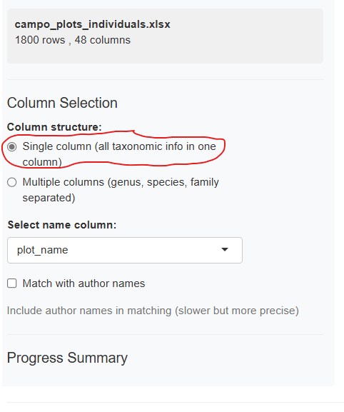 Sélection de colonne - mode unique