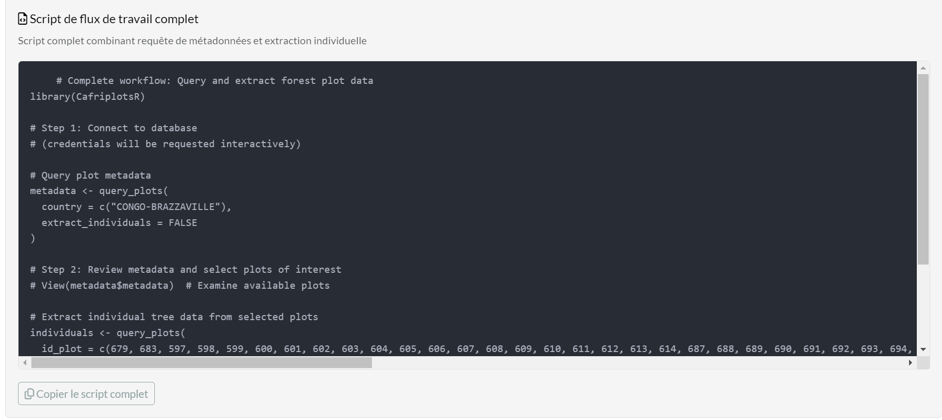 Script de flux de travail complet