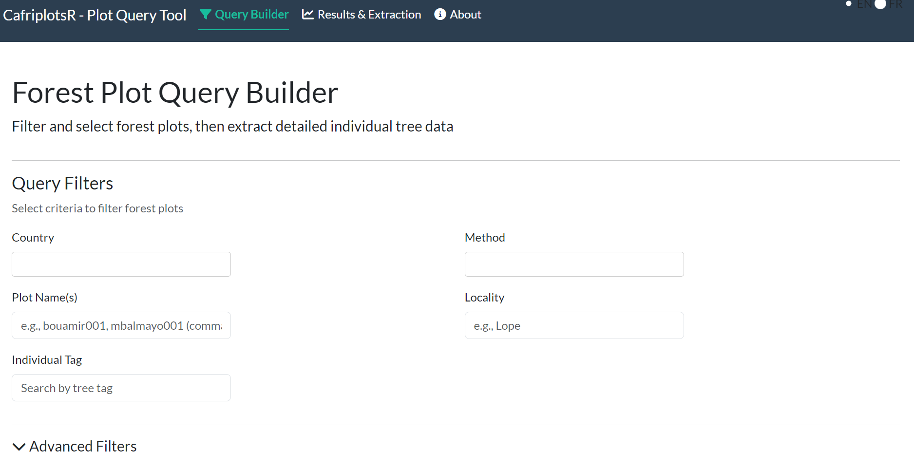 Application initial view