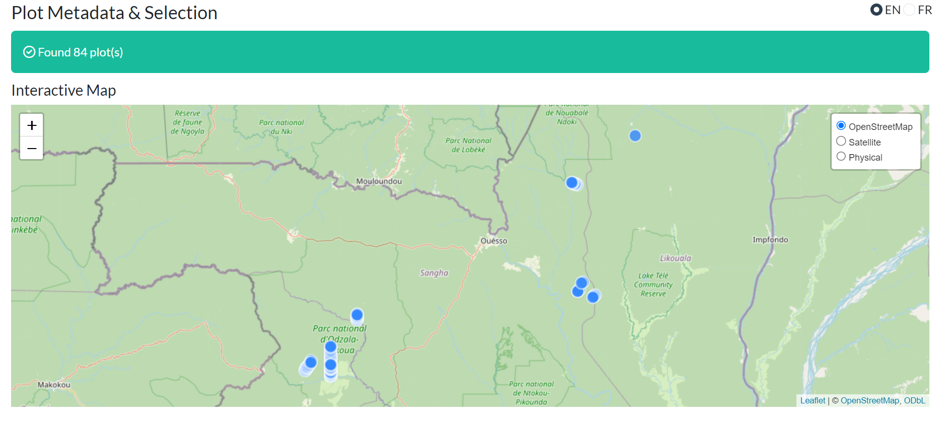 Interactive map with plot markers