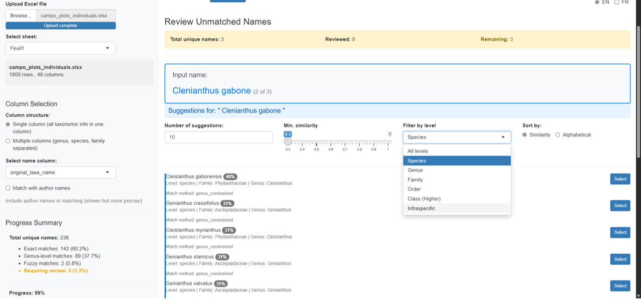 Suggestions approximatives avec filtres